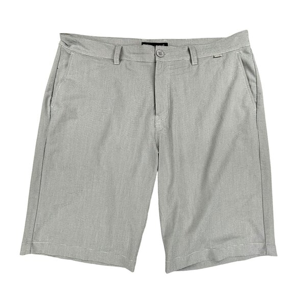 Travis Mathew Striped Golf Shorts Men's 38 Light Grey Gray Performance Chino - Picture 1 of 9